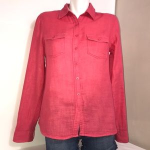 Coupe Collection Punch Pink Cotton Button Up Shirt